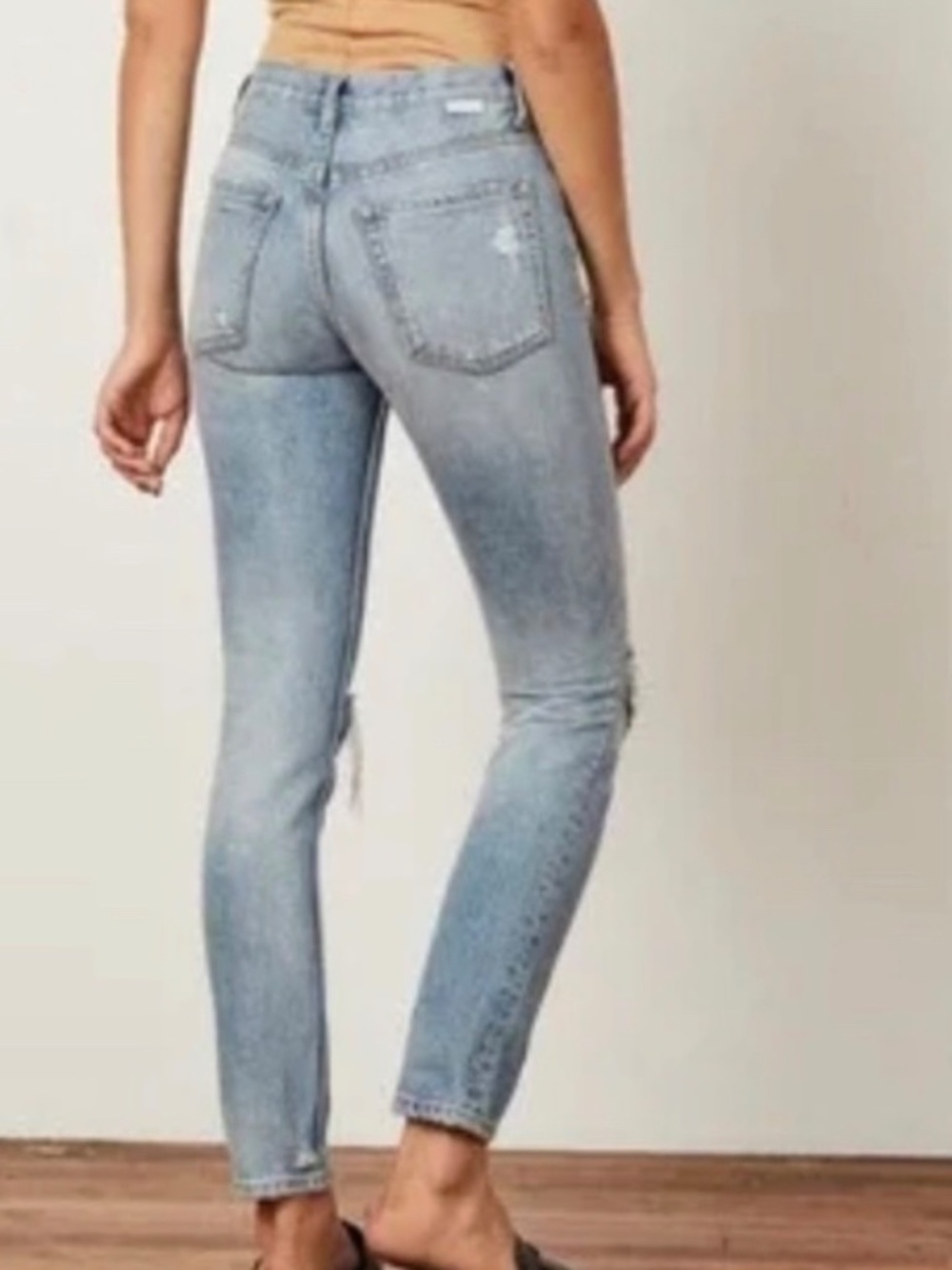 BOYISH Billy High Waist Slim Straight Jeans in Easy Rider | Size 27 | Distressed - Picture 4 of 10